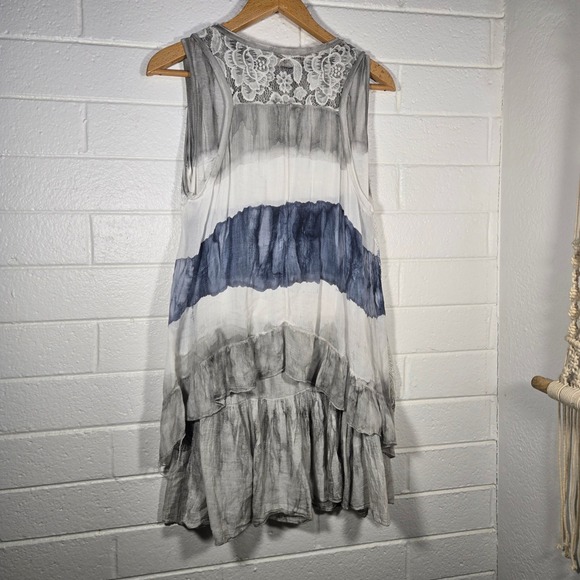 Tempo Paris Small Lace Crochet Lagenlook Artsy Dress Tunic Maximalist Italy Boho - Picture 7 of 9